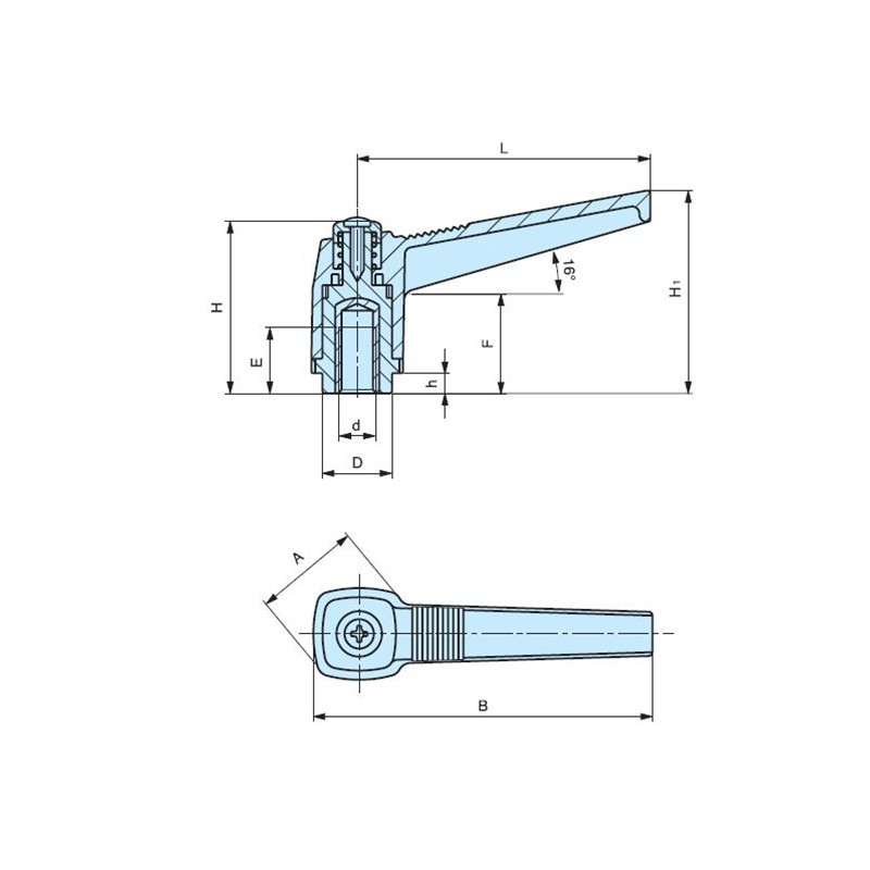 Poignée débrayable taraudée - APAAX 6356015 -  M6 - plastique