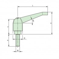 Poignée débrayable filetée - APAAX 7741095 - M8 x L 50 mm - Ø 19 mm