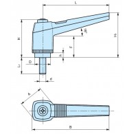 Poignée débrayable filetée - APAAX 6357640 - M8 x L 50 mm - plastique