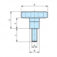 Volant fileté - APAAX 6372235 - M8 x L 50 mm - Ø 40 mm - plastique
