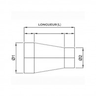 Cône de réduction bords lisses - Ø 122 Int. / 120 Flex. - L 160 mm