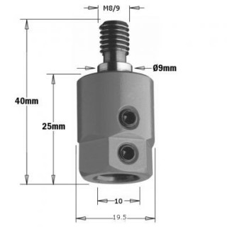 Mandrin de perçage - CMT 35800001 - Ø 10 mm - M8 - droite