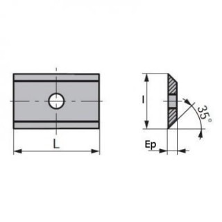 Plaquette carbure - LEMAN 0020.1215.00 - 20x12x1,5 mm - K5