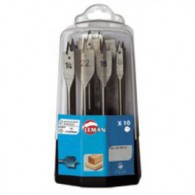 Coffret 10 mèches plates - LEMAN 304.500.10 - acier - QHEX